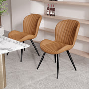 Hawsaiy Modern Dining Room Chairs Set of 2/4/6, Upholstered Kitchen Dinner Chair Fabric and Curved Backrest Kitchen Chairs Dark Grey