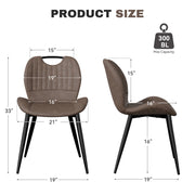 Hawsaiy Modern Faux Leather Dining Chair Set of 2/4/6 with Metal Legs, Ergonomic Design, Water-Resistant