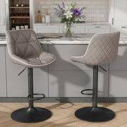 Hawsaiy Bar Stools Set of 2/4, Adjustable Swivel Counter Height Bar Stools with Back, Upholstered Modern Barstools with Diamond Stitching
