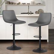 Nalupatio Bar Stools Set of 2/4, Adjustable Bar Stools with Back, Modern PU Leather Swivel Height Adjustable Stool Chair for Home Kitchen Island