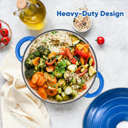 Hawsaiy Enameled Dutch Oven Pot with Lid, Cast Iron, Dual Handles for Bread Baking, Cooking, Non-Stick Enamel Coating