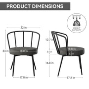 Hawsaiy Mid-Century Modern Upholstered Dining Chairs Set of 2,Armless Leather Chairs with Metal Legs for Kitchen, Bar, Café, Living Room