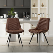 Hawsaiy Modern Dining Side Chairs, Set of 2/4/6 Gray Faux Leather Upholstered Chairs
