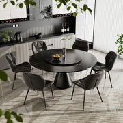 Nalupatio Modern Dining Chairs Set of 2, PU Leather Dining Room Chairs with Waterproof Surface and Metal Legs for Kitchen Restaurant and Living Room, Dark Blue