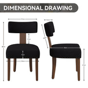 Hawsaiy Upholstered Dining Chairs Set of 2, Mid Century Modern Dining Room Chairs Kitchen Chairs Linen Fabric and Curved Backrest