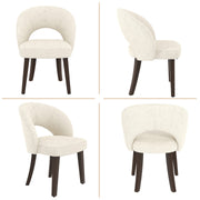Hawsaiy Upholstered Dining Chairs Set of 2/4/6, Mid Century Modern Dining Chairs with Solid Wood Legs, Curved Back Kitchen Chairs, Farmhouse Side Chairs for Dining Room