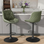 Hawsaiy Bar Stools Set of 2/4, Adjustable Swivel Counter Height Bar Stools with Back, Upholstered Modern Barstools with Diamond Stitching