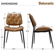 Hawsaiy Dining Chairs Set of 2, Mid Century Modern Upholstered PU Leather Kitchen Dining Room Accent Chairs with Metal Legs,Bentwood Cushion Seat for Living Room,Bedrooms