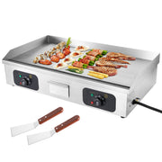 Kerilyn 29’ Commercial Electric Griddle, 3200W Countertop Flat Top Griddle, Teppanyaki Stainless Steel Griddle, Adjustable Temperature Control 122°F-572°F (NO PLUG), 2 Shovels
