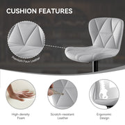 Nalupatio Modern Bar Stools Set of 2, Adjustable Faux Leather Upholstered Swivel Bar Stools, Counter Height Bar Chairs with Back for Kitchen Island, Black