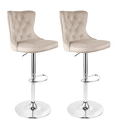 Hawsaiy Modern Upholstered Barstools Set of 2/4 with Tufted Velvet Backrest