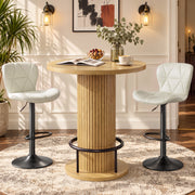 Hawsaiy Bar Table and Chairs Set for 2, 3-Piece Pub Table Set with 2 Adjustable Swivel Bar Stools, Counter Height Dining Table Set for Kitchen, Apartment, Home Bar, Small Space