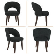 Hawsaiy Upholstered Dining Chairs Set of 2/4/6, Mid Century Modern Dining Chairs with Solid Wood Legs, Curved Back Kitchen Chairs, Farmhouse Side Chairs for Dining Room