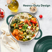 Hawsaiy Enameled Dutch Oven Pot with Lid, Cast Iron, Dual Handles for Bread Baking, Cooking, Non-Stick Enamel Coating