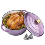 Hawsaiy 6QT Enameled Cast Iron Dutch Oven, Non-Stick, Dual Handles, with Lid for Baking & Cooking