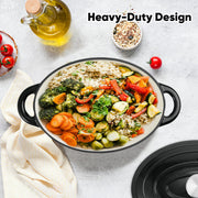 Hawsaiy Enameled Oval Dutch Oven Pot with Lid and Dual Handles, Cast Iron Dutch Oven for Cooking, Bread Baking, Non-stick Enamel Coated Cookware