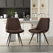 Hawsaiy Modern Dining Side Chairs, Set of 2/4/6 Gray Faux Leather Upholstered Chairs
