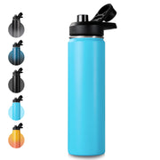 Hawsaiy 24 oz Insulated Stainless Steel Water Bottle with Handle, Leak-Proof Lid & Wide Mouth, Double Wall Vacuum, BPA Free, Keeps Cold & Hot