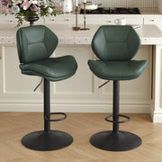Hawsaiy Swivel Bar Stools Set of 2/4, Adjustable Height Faux Leather Bar Stools with Back, Double-Layer Upholstered Counter Height Bar Chairs for Kitchen Island
