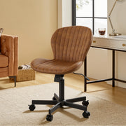 Hawsaiy Shell-Shaped Swivel Office Chair, 360° Rotating Vanity Desk Chair with Rocking Function for Home Office, Bedroom, Makeup Vanity