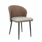 Hawsaiy Faux Leather Dining Chairs Set of 2/4/6, Modern Curved Back Upholstered Kitchen Side Chairs with Metal Legs