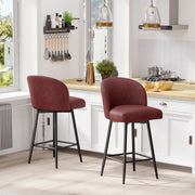 Nalupatio Counter Height Bar Stools Set of 2,360° Swivel Barstools with High Back and Metal Legs,26