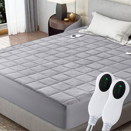 Nalupatio Heated Mattress Pad King Size,Mattress Pad Coral Fleece Electric Bed Warmer 10 Heat Settings | Auto Off 2-4-8 Hours | Side Storage Pouch for Controller | Fit Up to 18