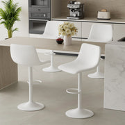 Hawsaiy Modern Swivel Bar Stools Set of 2/4, Adjustable Faux Leather Counter Height Chairs with Back for Kitchen Island