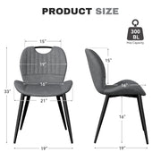 Hawsaiy Modern Faux Leather Dining Chair Set of 2/4/6 with Metal Legs, Ergonomic Design, Water-Resistant