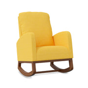 Hawsaiy Comfortable Velvet Nursery Rocking Chair with Padded Seat & High Backrest