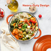 Hawsaiy Enameled Dutch Oven Pot with Lid, Cast Iron, Dual Handles for Bread Baking, Cooking, Non-Stick Enamel Coating