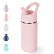 Hawsaiy 12oz Kids Water Bottle with Straw, Stainless Steel Insulated Toddler Water Bottle, Leak Proof BPA-Free Small Water Bottle for School Boys Girls