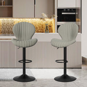Nalupatio Bar Stools Set of 2 Modern Swivel Bar Chairs, Barstools Counter Height with High Backrest, Easy 3-5 Minute Assembly for Bar, Kitchen, Dining Room Beige