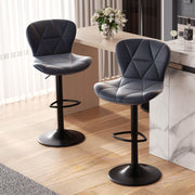 Hawsaiy Modern Adjustable Faux Leather Bar Stool with Back for Kitchen Island Set of 2/4
