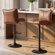 Hawsaiy Bar Stools Set of 2/3/4, Adjustable Swivel Bar Chairs with Thick Padded Seat, Faux Leather Upholstered Counter Height Bar Stools with Storage Pocket for Kitchen Island