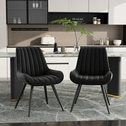 Hawsaiy Modern Upholstered Dining Chairs with Thick Cushions and Metal Legs Set of 2/4/6