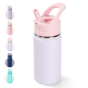 Hawsaiy 12oz Kids Water Bottle with Straw, Stainless Steel Insulated Toddler Water Bottle, Leak Proof BPA-Free Small Water Bottle for School Boys Girls