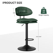 Nalupatio Modern Bar Stools Set of 2, Ergonomic Double-Layer Upholstered Bar Stools with Back, Adjustable Swivel Barstools for Kitchen Island, Drak Grey