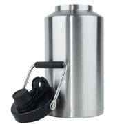 Insulated Gallon Jug with Handle, One Gallon, 128oz Stainless Steel, Large Double Vacuum Water Bottle for Hot & Cold Drinks, Wide Mouth, Sweat Proof, Great for Travel, Camping