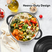 Hawsaiy Enameled Dutch Oven Pot with Lid, Cast Iron, Dual Handles for Bread Baking, Cooking, Non-Stick Enamel Coating