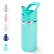 Hawsaiy 12oz Kids Water Bottle with Straw, Stainless Steel Insulated Toddler Water Bottle, Leak Proof BPA-Free Small Water Bottle for School Boys Girls