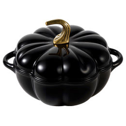 Hawsaiy 4.5 QT Pumpkin Shaped Cast Iron Dutch Oven, 360° Uniform Heating, Enameled Cast Iron Pot with Lid, Suitable for Most Stoves, Festive Cookware