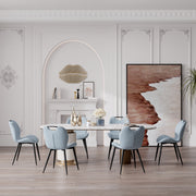 Hawsaiy Modern Faux Leather Dining Chair Set of 2/4/6 with Metal Legs, Ergonomic Design, Water-Resistant