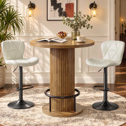 Hawsaiy Bar Table and Chairs Set for 2, 3-Piece Pub Table Set with 2 Adjustable Swivel Bar Stools, Counter Height Dining Table Set for Kitchen, Apartment, Home Bar, Small Space
