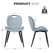 Hawsaiy Modern Faux Leather Dining Chair Set of 2/4/6 with Metal Legs, Ergonomic Design, Water-Resistant