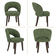 Hawsaiy Upholstered Dining Chairs Set of 2/4/6, Mid Century Modern Dining Chairs with Solid Wood Legs, Curved Back Kitchen Chairs, Farmhouse Side Chairs for Dining Room