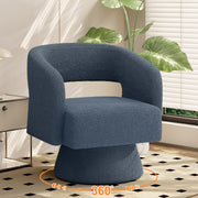 Hawsaiy Swivel Barrel Accent Chair Set of 1/2, Linen Fabric Upholstered Armchair with Wood Frame & Spring Support,Modern Comfy Lounge Sofa Chair with Round Back for Reading Living Room Bedroom