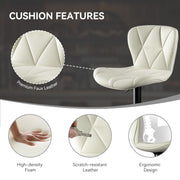 Nalupatio Modern Bar Stools Set of 2, Adjustable Faux Leather Upholstered Swivel Bar Stools, Counter Height Bar Chairs with Back for Kitchen Island, Black