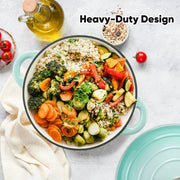 Hawsaiy 6QT Enameled Cast Iron Dutch Oven, Non-Stick, Dual Handles, with Lid for Baking & Cooking