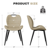 Hawsaiy Modern Faux Leather Dining Chair Set of 2/4/6 with Metal Legs, Ergonomic Design, Water-Resistant